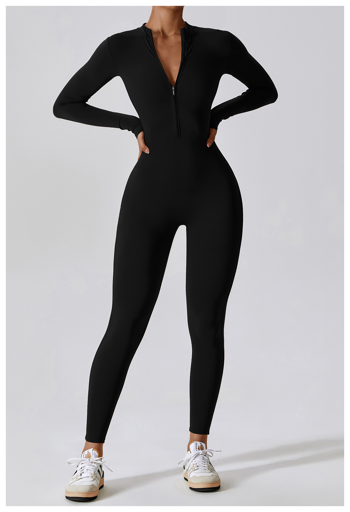 black jumpsuit full fron